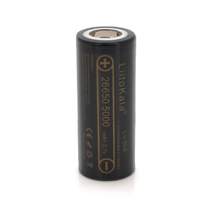 Акумулятор 26650 Li-Ion LiitoKala Lii-50A, 5000mAh (5100-5500mAh), 25A, 3.7V (2.5-4.2V), Black, 2 шт в упаковці, ціна