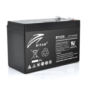 Акумуляторна батарея AGM RITAR RT1270B, Black Case, 12V 7.0Ah ( 151 х 65 х 94 (100) ) Q10