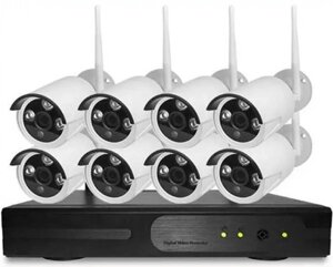 DVR WiFi KIT HD720 8-канальний Бездротовий Відеореєстратор (8 камер в комплекті)