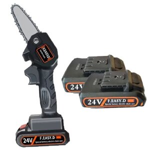 Акумуляторна ланцюгова мініпила-сучкоріз для обрізання дерев Mini Electric Chainsaw У коробці (2 шт. АКБ)