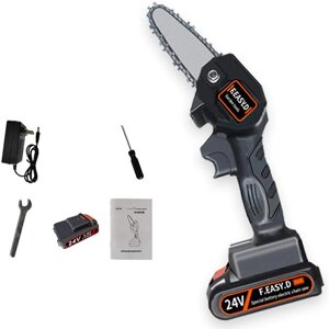 Акумуляторна ланцюгова мініпила-сучкоріз для обрізання дерев Mini Electric Chainsaw У коробці (1 шт. АКБ)