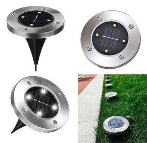 Solar Ligth at garden Вуличний світильник на сонячній батареї 4 Led 5 W Disk Lights