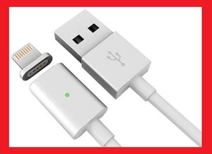 Магнітний кабель USB - Lightning - Білий