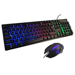 Клавіатура KEYBOARD KR-6300TZ з підсвіткою + Мишка