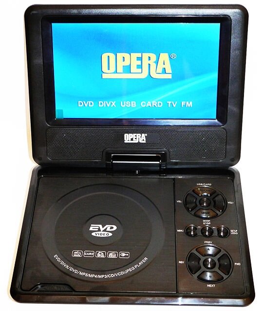 Портативний DVD плеєр Opera 7,6 "акумулятор TV тюнер USB від компанії АВТОСТИЛЬ - фото 1