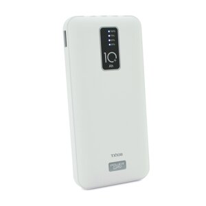 Powerbank TX-108 10000mAh, кабелю USB: Micro, Lighting, White/Black,270g), Blister