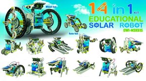 Робот конструктор Educational Solar Robot 14 в 1 електричний робот на сонячній батареї