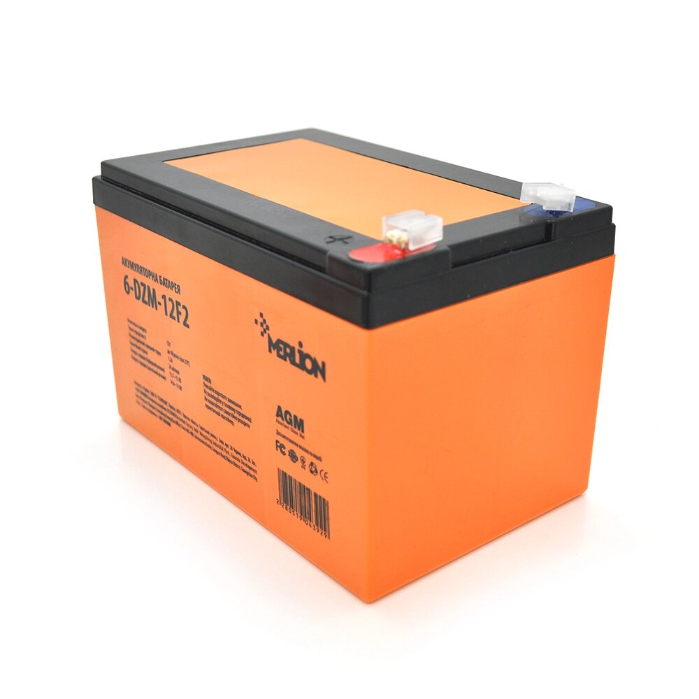 Тягова акумуляторна батарея AGM MERLION 6-DZM-12, 12V 12Ah F2 ( 151х98х101 мм ) Orange Q3 від компанії АВТОСТИЛЬ - фото 1