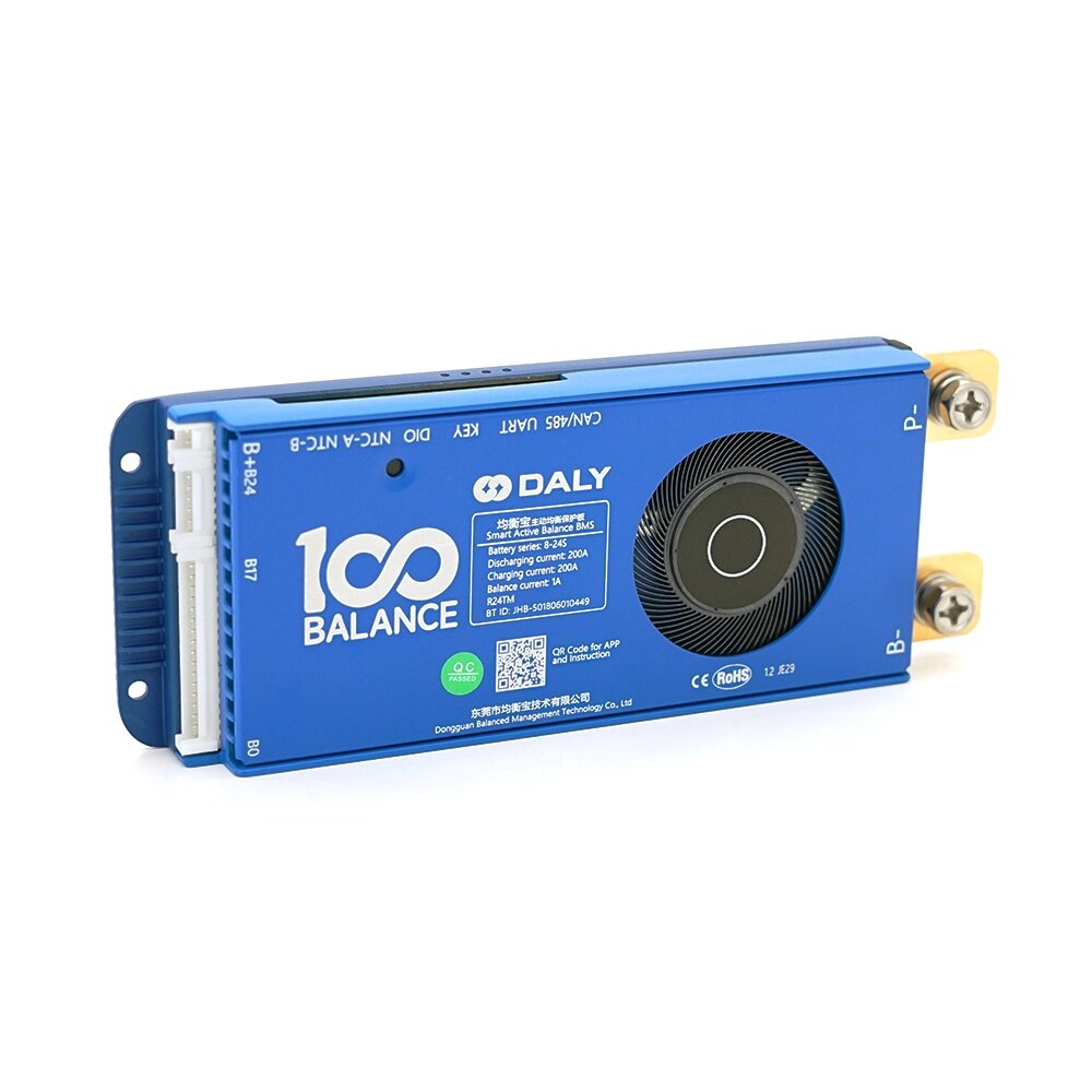 Universal BMS smart плата DaLy LiFePO4 8-24S 200A  з Bluetooth + CAN + активний балансир 1A від компанії АВТОСТИЛЬ - фото 1