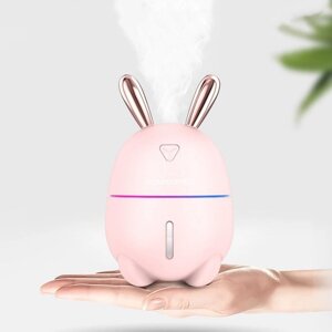 Зволожувач повітря дитячий Humidifier Rabbit LED 2в1 та ароматизатор з підсвічуванням, Зайчик Рожевий