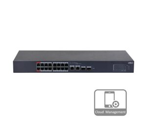 16-портовий керований PoE комутатор DH-CS4218-16ET-135 з 16 портами POE 100Мбіт + 2/UP-Link 1000Мбіт + 2/SFP 1000Мбіт,