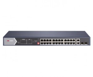 24-портовий некерований Hi-PoE комутатор Hikvision DS-3E0528HP-E, 201000 Мбіт/с POE+4 Hi-PoE) + 21000 Мбіт/с SFP