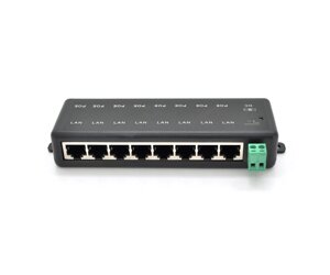 8-портовий POE-інжектор живлення, з 8xRJ45 портами Ethernet 10 / 100Мбит / с, IEEE802.3af / at, 12-48V, PIN45+78-