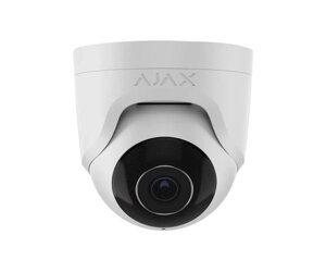 Ajax IP-Камера дротова TurretCam, 5мп, 4мм, Poe, True WDR, IP 65, ІЧ 35м, аудіо, кут огляду 75°до 85°купольна, біла