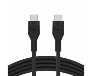 Belkin Кабель USB-C > USB-C заряджання/синхронізації, 3м, 60Вт, Type-C, силіконовий з кліпсою, чорний