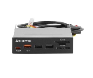 Card Reader 2x USB3.2, 2x Type-C,1x PD3.0, 1x QC3.0 USB, внутрішній, 3.5 чорний CRD-908H Chieftec