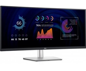 Dell монітор 34 P3424WE HDMI, DP, USB-C, RJ-45, IPS, 3440x1440, 21:9, srgb 99%curved, HAS