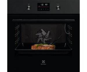 Electrolux Духова шафа електрична, 72л, A+пара, дисплей, конвекція, телескопічні напрямні, чорний