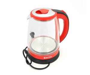 Електричний чайник BITEK BT-3110, з підсвічуванням, 2400W, 1.8L, Red