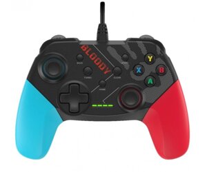 Геймпад Bloody GP30, Black/Red/Blue, USB, для ПК / PS3 / Switch / Android, подвійна вібрація, 1.8 м