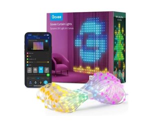 Govee Гірлянда Smart LED H70B1 Curtain Light RGB, 520 LEDs, RGBIC, IP65/IP44, 10м, кабель прозорий