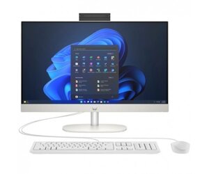 HP Компютер персональний моноблок 240-G10 23.8 FHD IPS AG, Intel i3-N300, 8GB, F512GB, UMA, WiFi, кл+м, 3р, DOS, білий