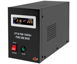 Джерело безперебійного живлення LogicPower LPY-B-PSW-1500VA+1050Вт)10A/15A, Lin. int., AVR, 2 x евро, метал