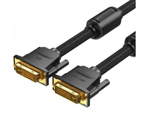 Кабель DVI-D 24M - 24M, 8.0 м, 2K 60Hz обплетення, з феритами Vention