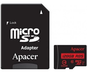 Карта пам'яті apacer microsdxc 128GB UHS-I U1 class 10 (AP128GMCSX10U5-R) + SD адаптер (6416587)