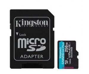 Карта памяті Kingston 256 GB microSDXC class 10 UHS-I U3 Canvas Go! Plus + SD Adapter SDCG3/256GB