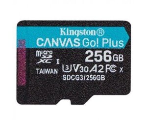 Карта памяті kingston 256 GB microsdxc class 10 UHS-I U3 canvas go! plus SDCG3/256GBSP