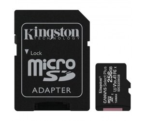 Карта памяті Kingston 256 GB microSDXC Class 10 UHS-I U3 Canvas Select Plus + SD Adapter SDCS2/256GB