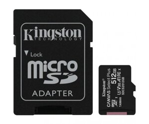 Карта памяті Kingston 512 GB microSDXC Class 10 UHS-I U3 Canvas Select Plus + SD Adapter (SDCS2/512GB)