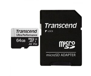 Карта памяті transcend 64 GB microsdxc UHS-I U3 V30 A2 340S TS64GUSD340S