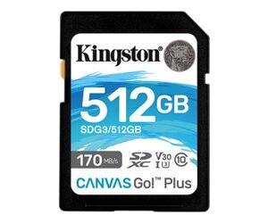 Kingston карта пам'яті SD 512GB C10 UHS-I U3 R170/W90MB/s