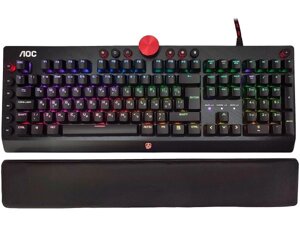 Клавіатура ігрова механічна AOC AGK700 Gaming RGB USB (Cherry Red Switch) підставка