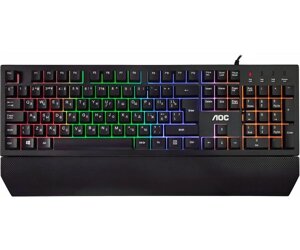 Клавіатура ігрова мембранно-механічна AOC GK200 Gaming RGB райдужна підсвітка USB