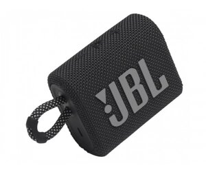 Колонка портативна 1.0 JBL Go 3 Black, 4.2 Bт, Bluetooth, живлення від акумулятора, IPX7 водонепроникна (JBLGO3BLK)