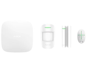 Комплект охоронної системи Ajax StarterKit Plus, White, GSM 3G/Ethernet/WiFi, централь Hub Plus, бездротовий датчик