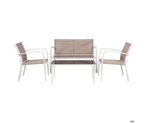 Комплект садових меблів Art Metal Furniture Camaron димчастий білий/бежевий (521838)