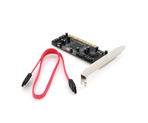 Контролер PCI=SATA 2.0, SIL3114, 1.5gb/s, 4 порти внутрішніх, RAID, кабель SATA, BOX