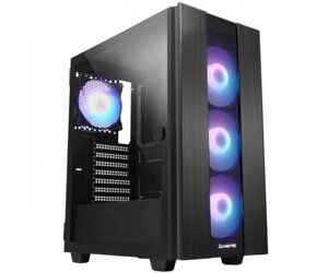 Корпус chieftec hunter 2 GS-02B-OP 4x120mm A-RGB, USB-C, ATX, без бж, black