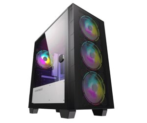 Корпус GameMax Aero Mini Black, без БЖ, Mini Tower, Micro ATX / Mini ITX, 1хUSB 3.0, 1хUSB 2.0, 4x120 мм ARGB Fan