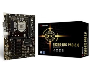 Мат. плата 1151 (B360) biostar TB360-BTC PRO 2.0, B360, 2xddr4, int. video (CPU), 4xsata3, 1xm. 2, 1xpci-E 16x 3.0,