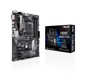 Мат. плата AM4 (B450) asus PRIME B450-PLUS, B450, 4xddr4, crossfire, int. video (CPU), 6xsata3, 1xm. 2, 1xpci-E 16x