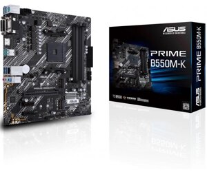 Мат. плата AM4 (B550) asus PRIME B550M-K, B550, 4xddr4, int. video (CPU), 4xsata3, 1xm. 2, 1xpci-E 16x 4.0, 2xpci-E 1x