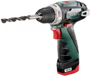 Metabo Шурпокрут-дриль POWERMAXX BS BASIC, акумуляторний, 2*12В, 2 Аг, 0-360/0-1400об/хв, патрон 1-10мм, шестигранник,