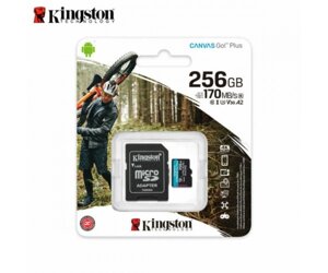 Microsdxc (UHS-1 U3) kingston canvas go plus 256gb class 10 A2 V30 (R170MB/s, W90MB/s)