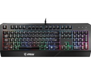 MSI клавіатура мембранна vigor GK20 UA 104key, USB-A, EN/UKR/RU, colorled, чорний