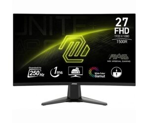 MSI монітор 27 MAG 27C6x 2xhdmi, DP, USB-C, 2xusb, audio, VA, 250hz, 1ms, srgb 99%curved, adaptivesync